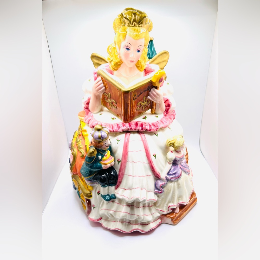 Vintage Fitz & Floyd Cinderella  Fairy Godmother Cookie Jar No Box